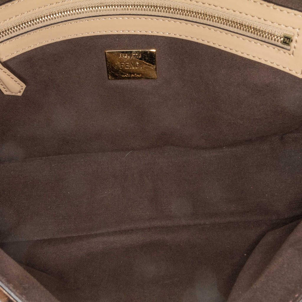 Fendi Shearling Pequin Baguette Satchel - 4