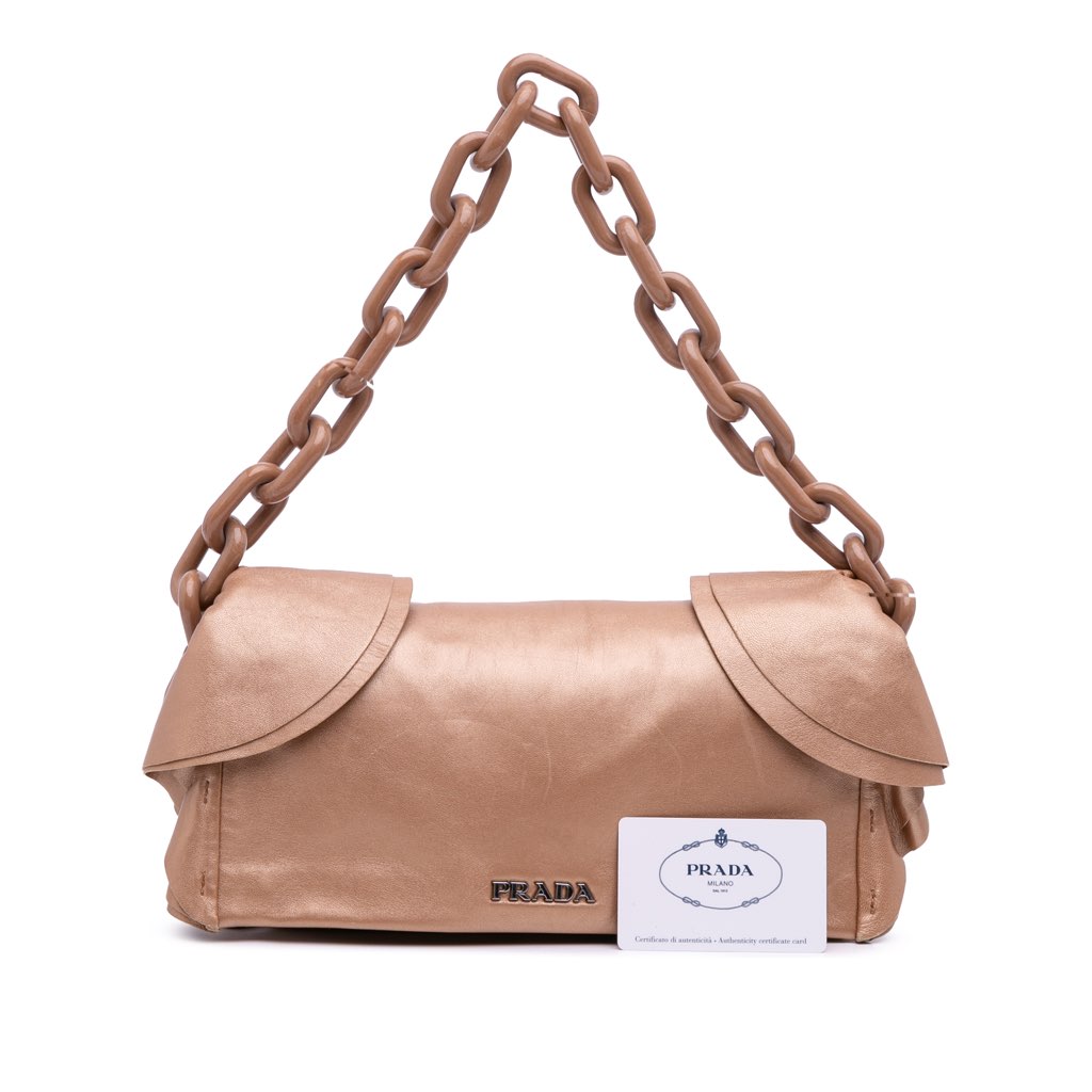 Prada Nappa Ruffle Resin Chain Shoulder Bag - Image 15