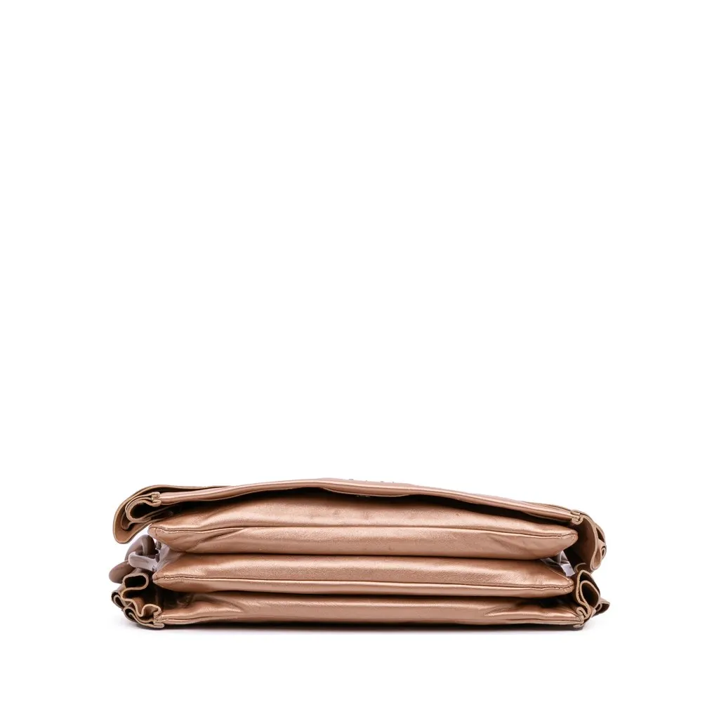 Prada Nappa Ruffle Resin Chain Shoulder Bag Brown Leather Good - Inside View
