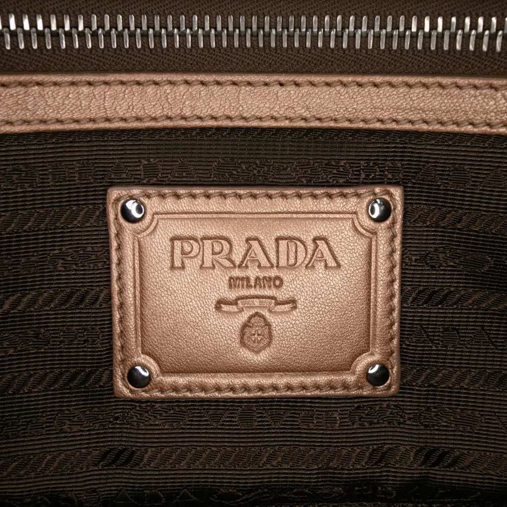 Prada Nappa Ruffle Resin Chain Shoulder Bag Brown Leather Good - Box View