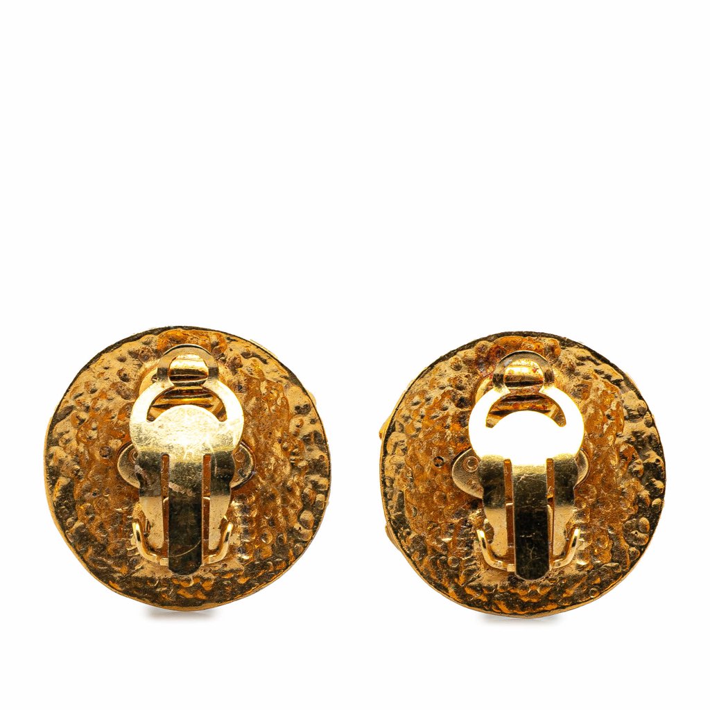 Chanel Gold Plated CC Clip on Earrings - 2