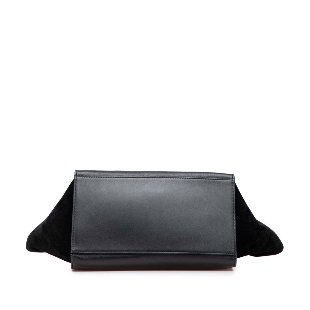 Celine Medium Bicolor Calfskin and Suede Trapeze Satchel - 3