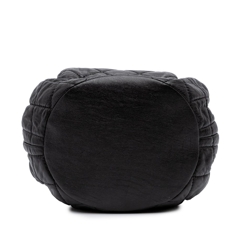 Chanel CC Quilted Lambskin Chain Drawstring Bucket Bag - Image 6