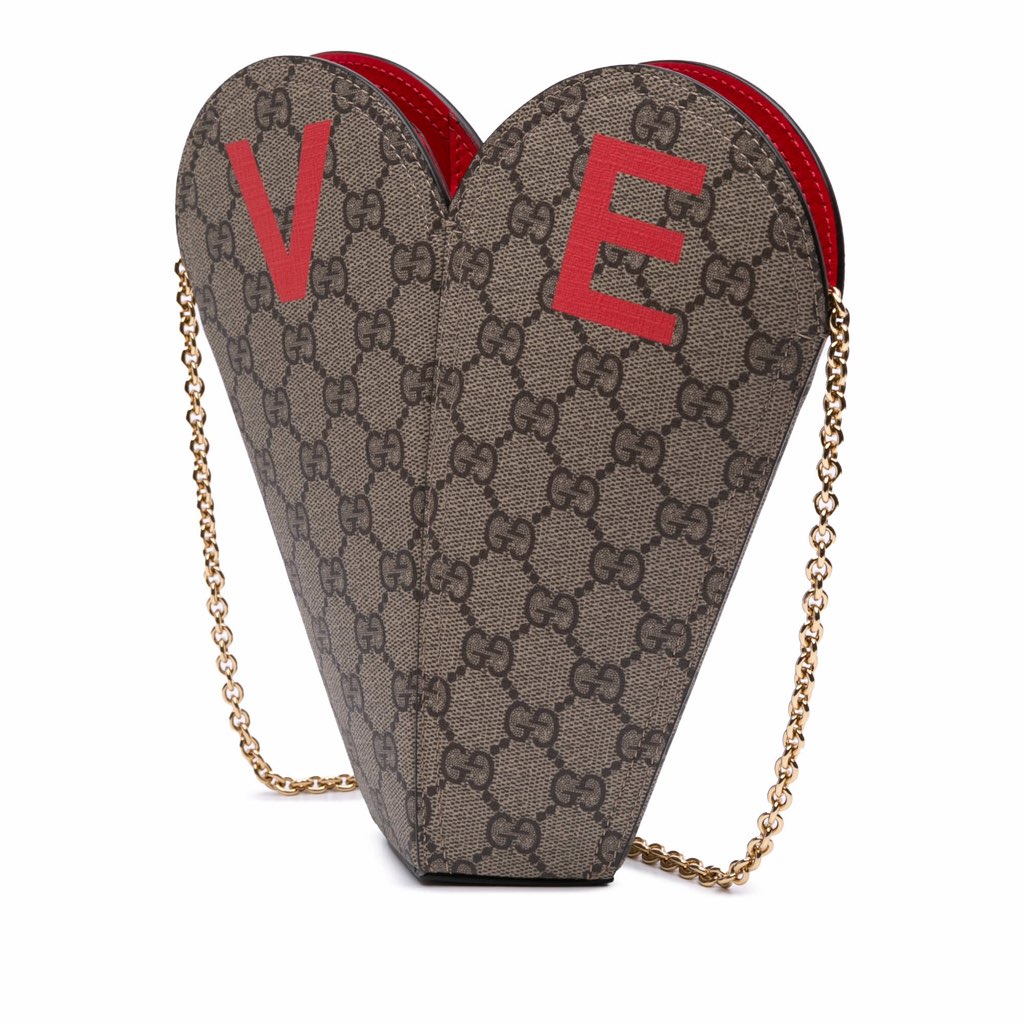 Gucci Valentines Day GG Supreme Love Heart Bag - Back view