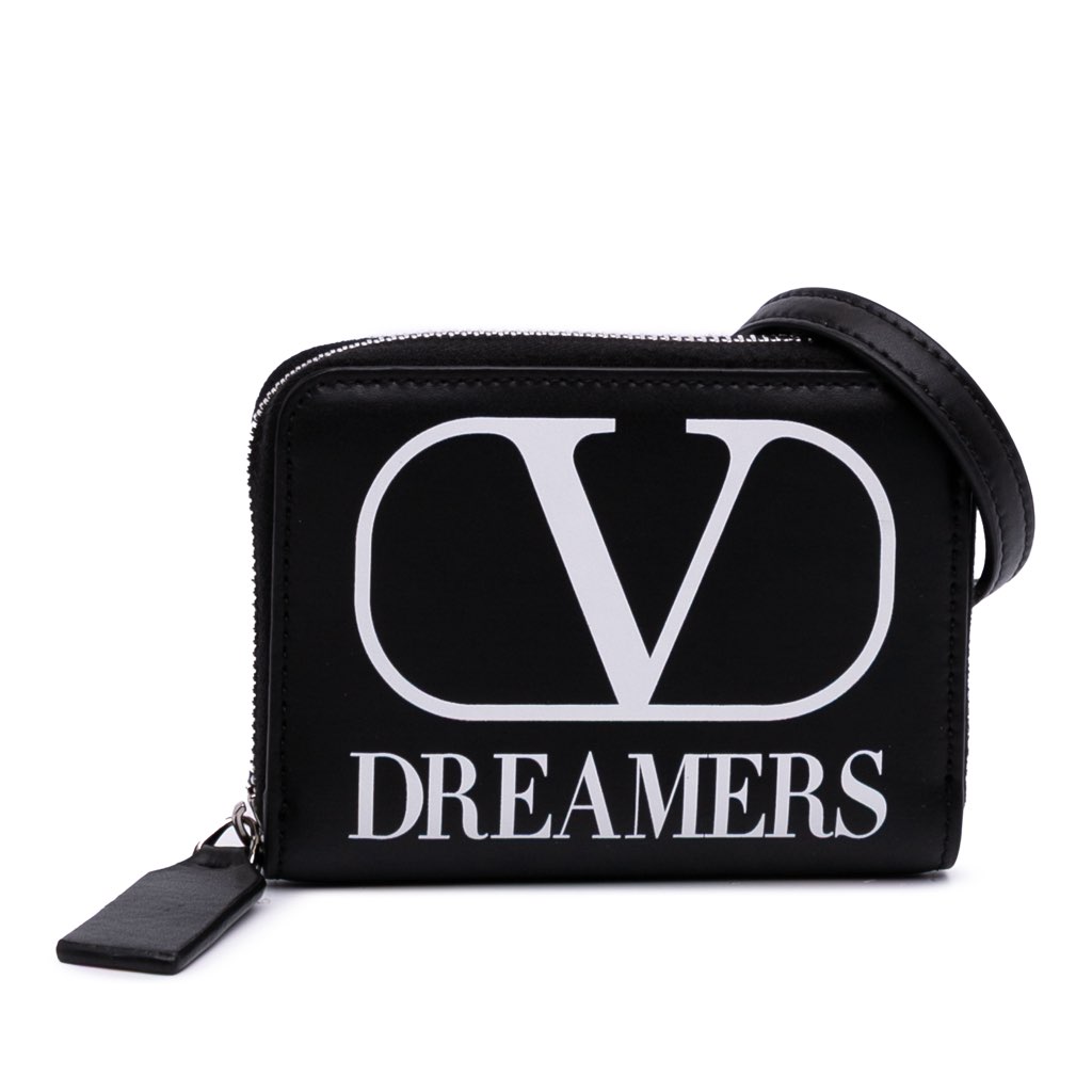 Valentino Leather VLogo Dreamers Neck Wallet