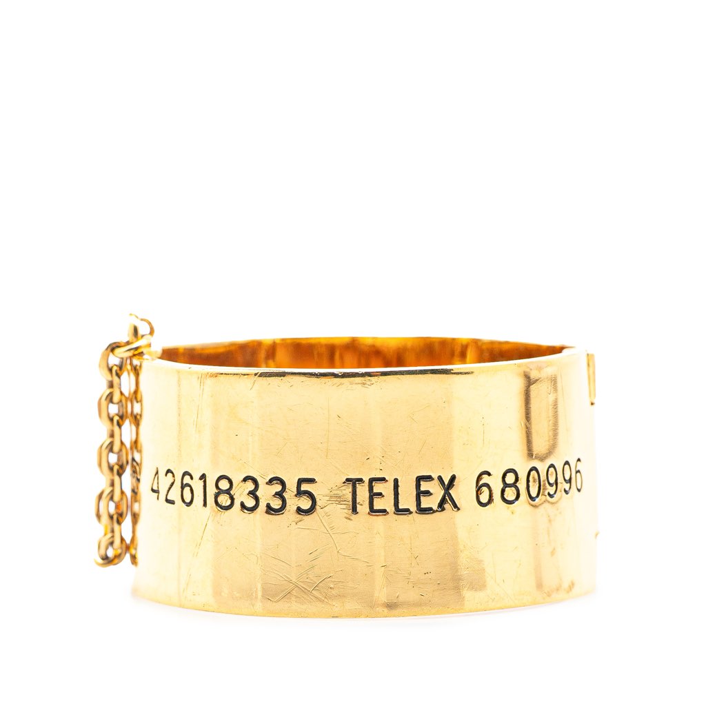 Chanel Gold Plated Rue Cambon Telephone Cuff - Image 6