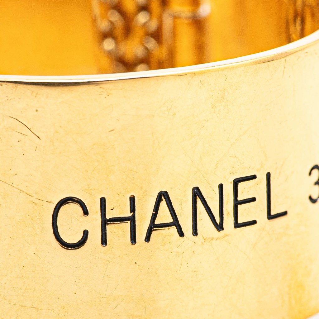 Chanel Gold Plated Rue Cambon Telephone Cuff - 4