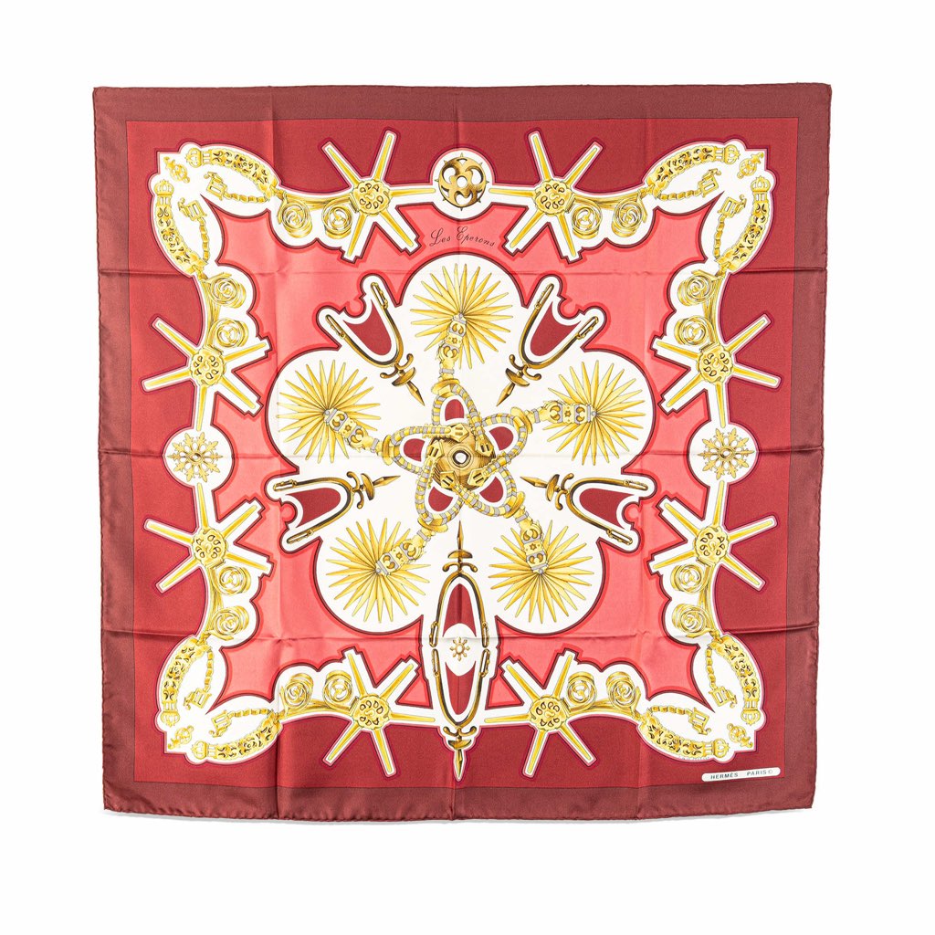 Hermès Les Eperons Silk Scarf
