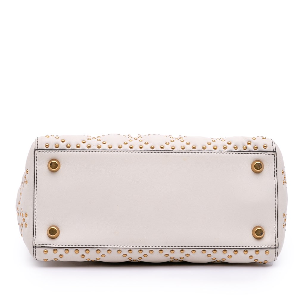 Dior Medium Lambskin Cannage Studded Supple Lady Dior - 3