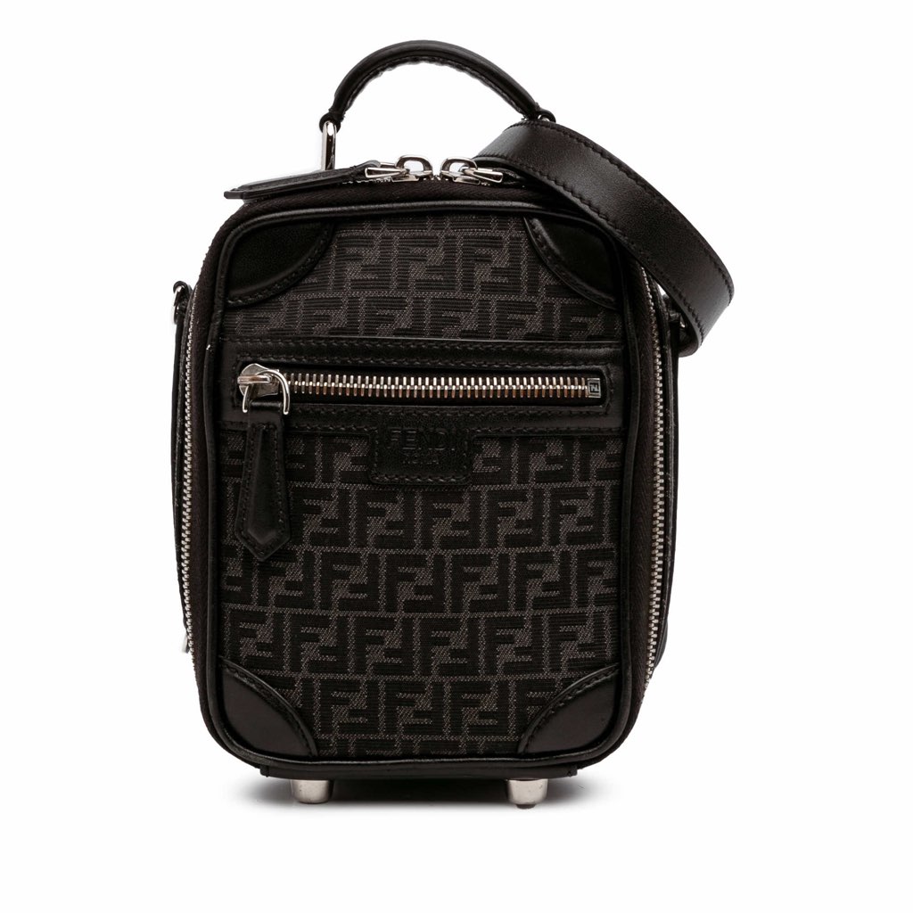 Fendi Mini Zucchino Recycled Jacquard Trolley Satchel