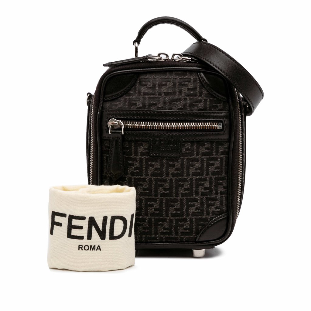 Fendi Mini Zucchino Recycled Jacquard Trolley Satchel - Image 16