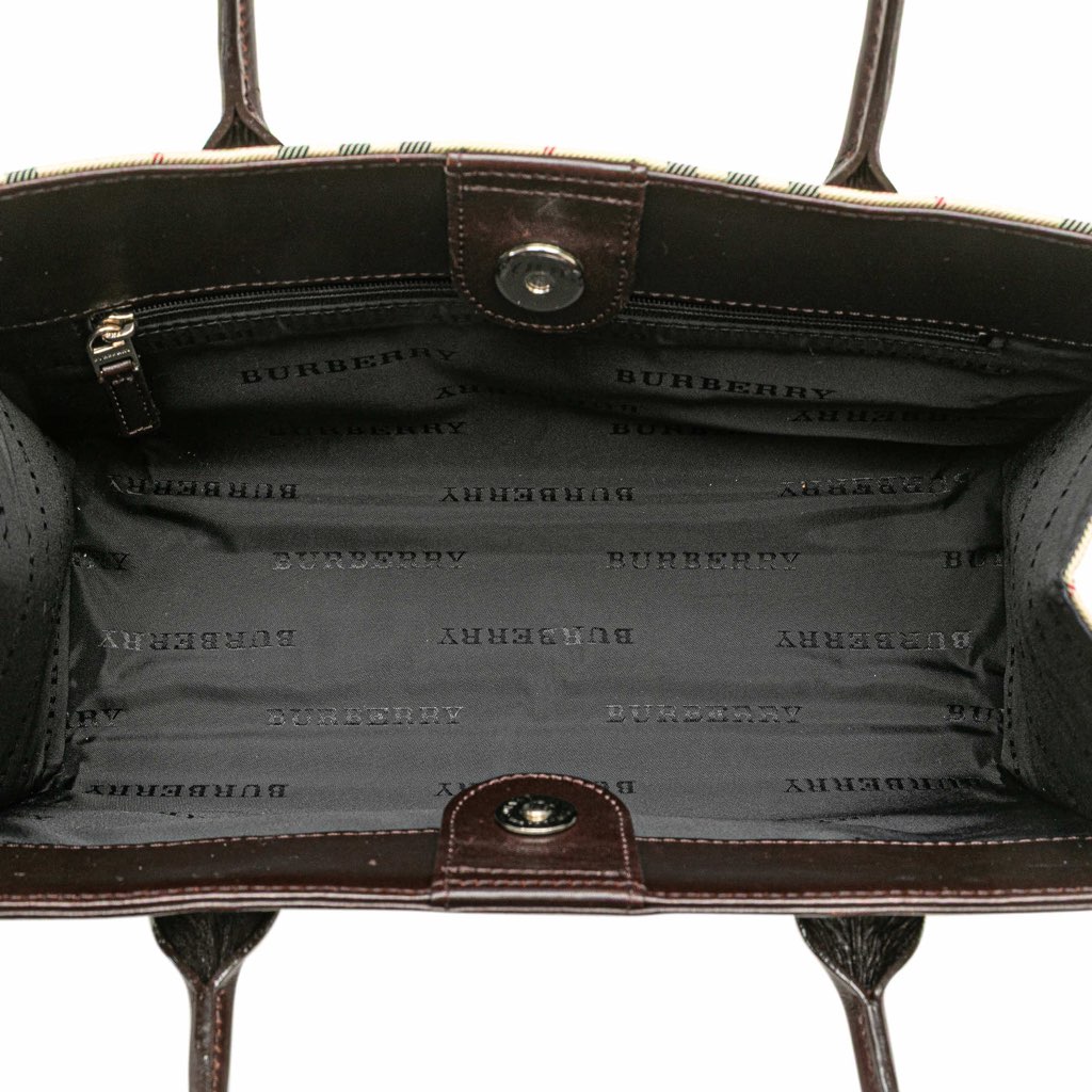 Burberry House Check Canvas Handbag - 4