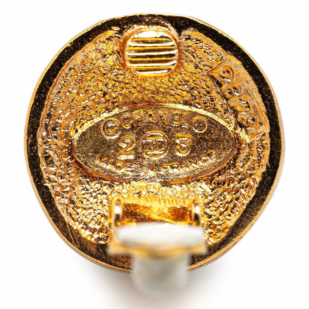 Chanel Gold Plated Logo Clip On Earrings - 3