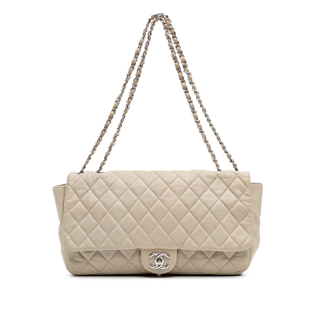 Chanel Jumbo Quilted Lambskin Coco Rain Flap