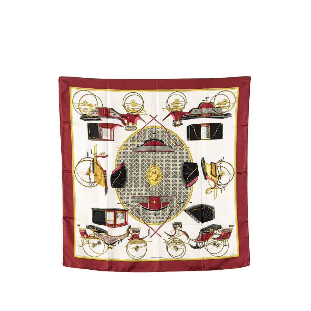 Hermès Les Voitures a Transformation Silk Scarf