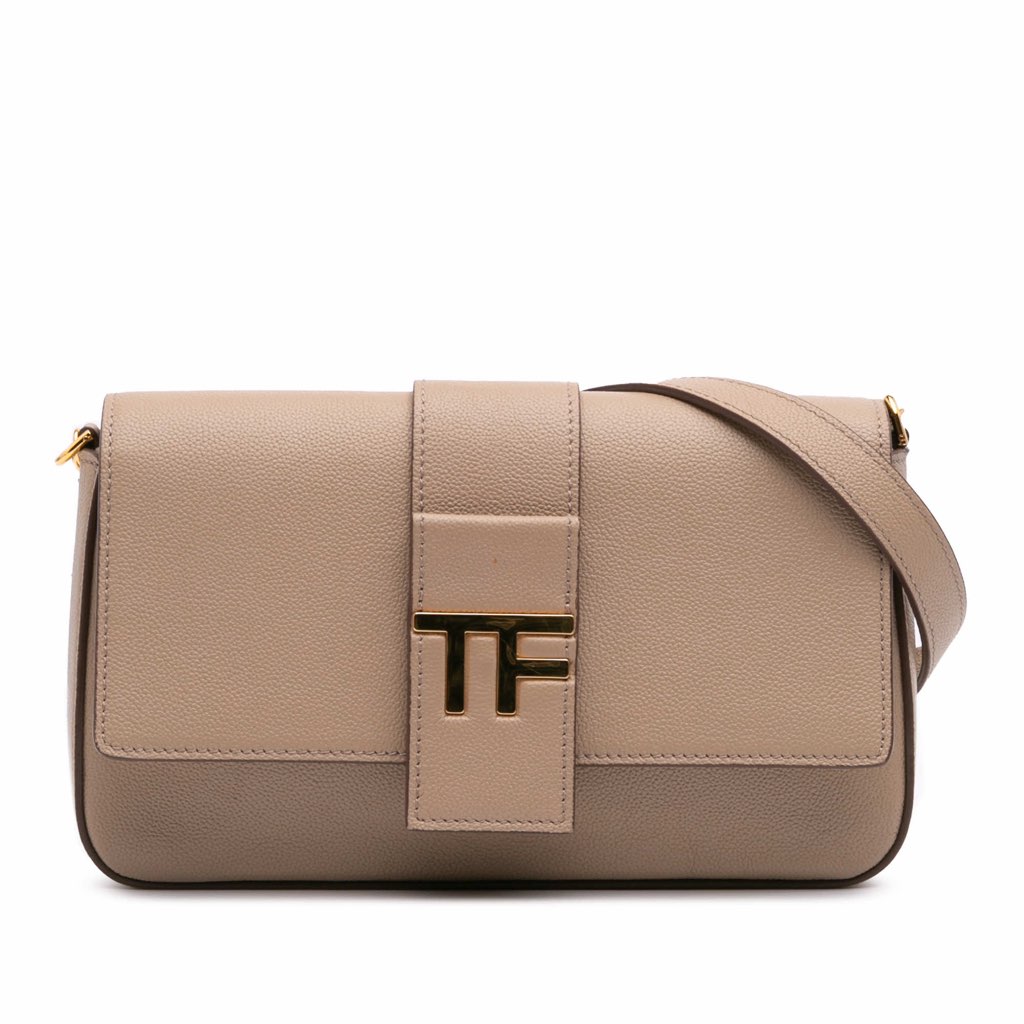 Tom Ford Grained Calfskin TF Flap Crossbody