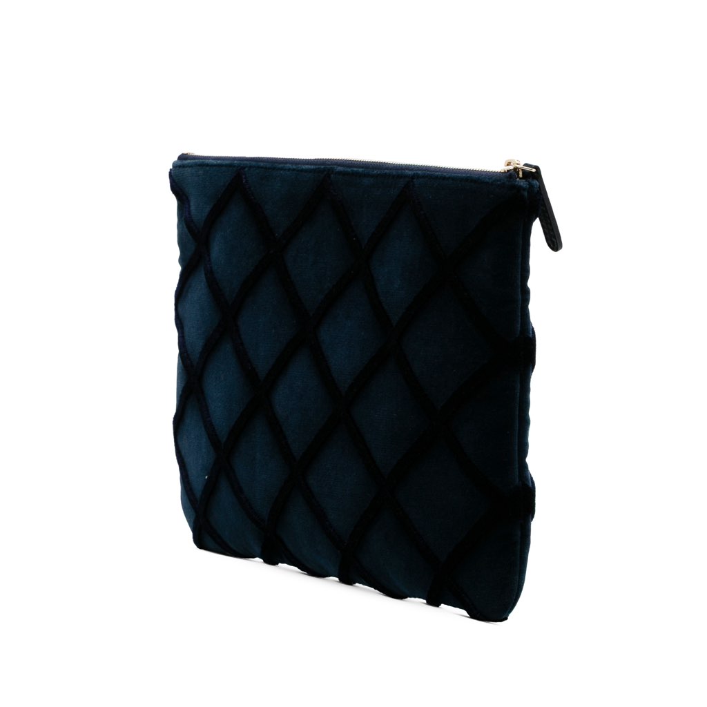 Chanel CC Medium Quilted Velvet Cosmetic Case - 2