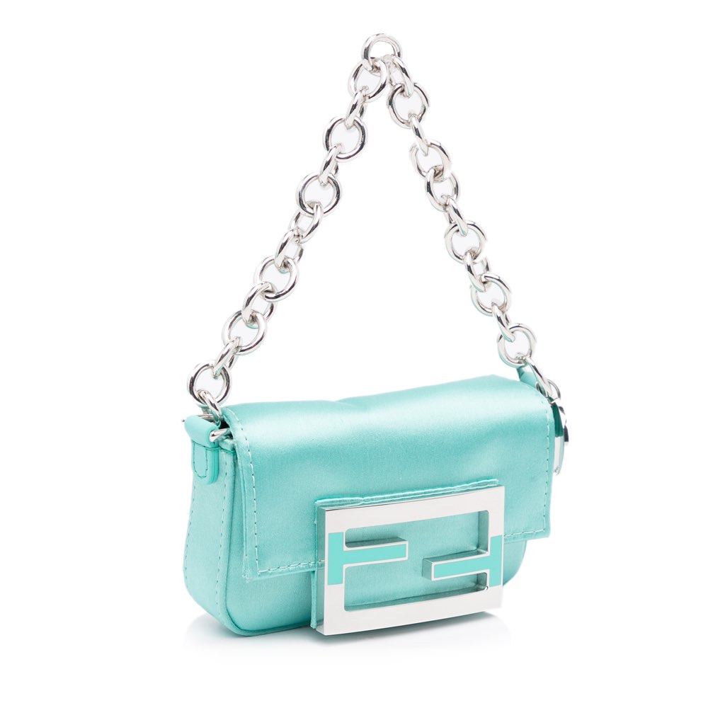 Fendi x Nano Tiffany Satin Baguette - 2