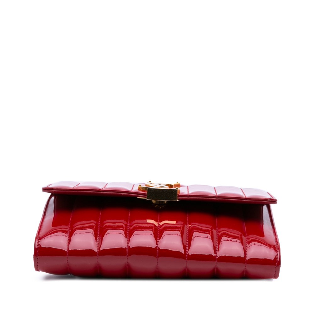 Saint Laurent Matelasse Patent Monogram Vicky Chain Wallet - Image 6
