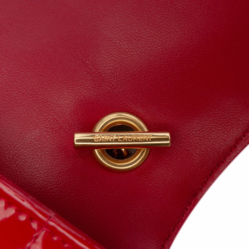 Saint Laurent Matelasse Patent Monogram Vicky Chain Wallet - Detail 1