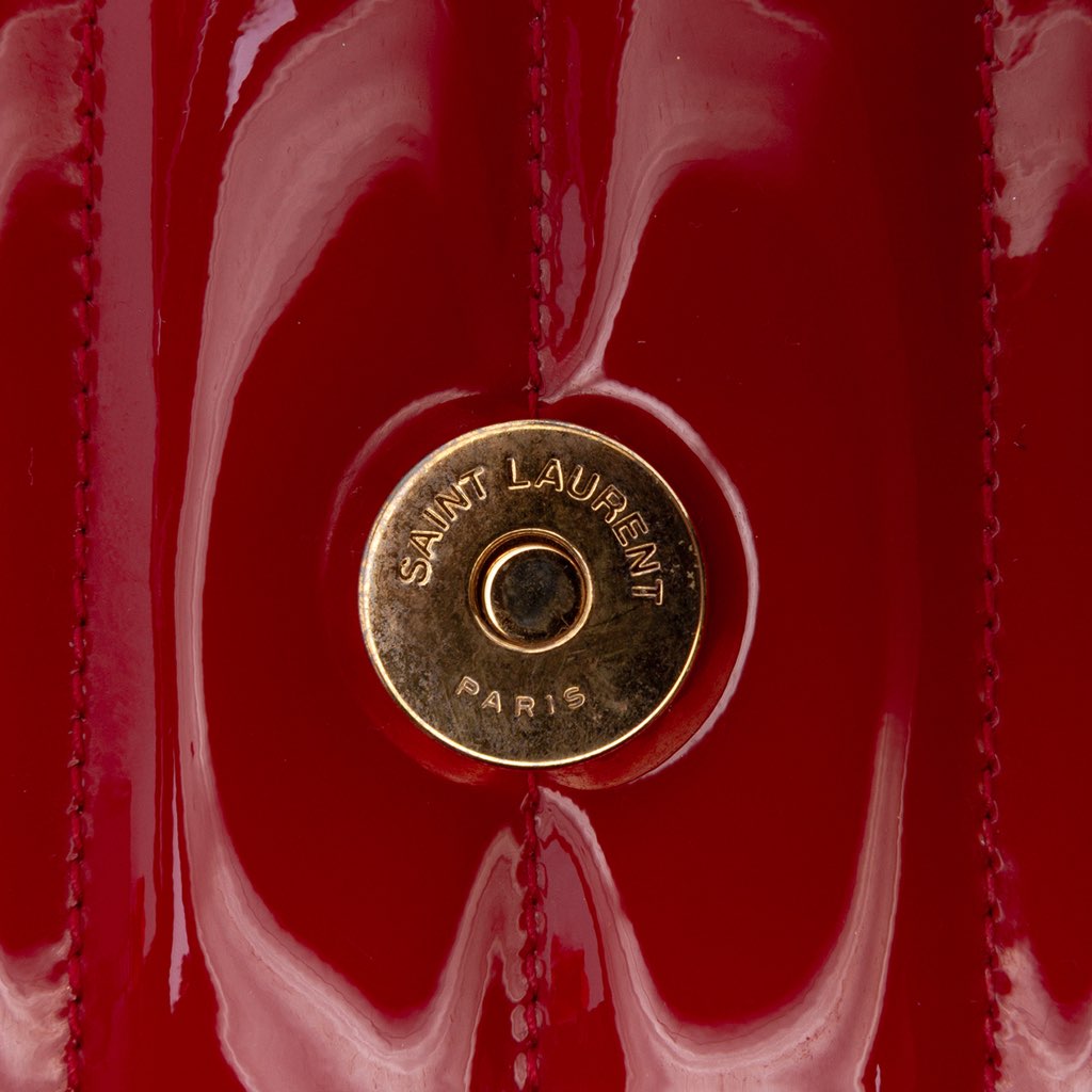 Saint Laurent Matelasse Patent Monogram Vicky Chain Wallet - Detail 2