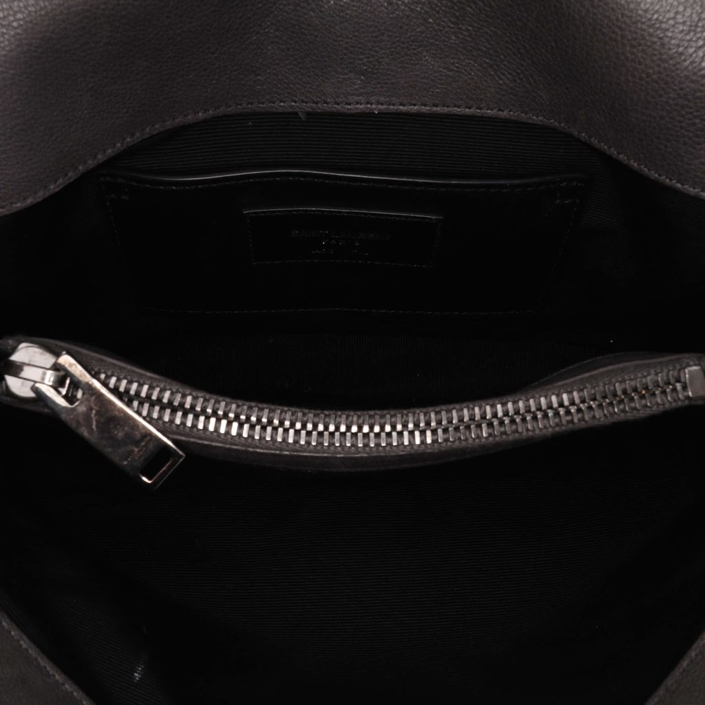 Saint Laurent Medium Quilted Chevron Sheepskin College Satchel - 4