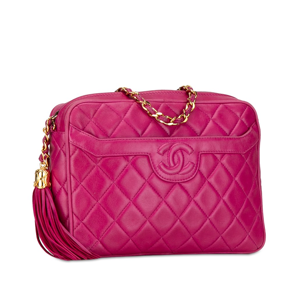 Chanel CC Quilted Lambskin Tassel Crossbody - 2