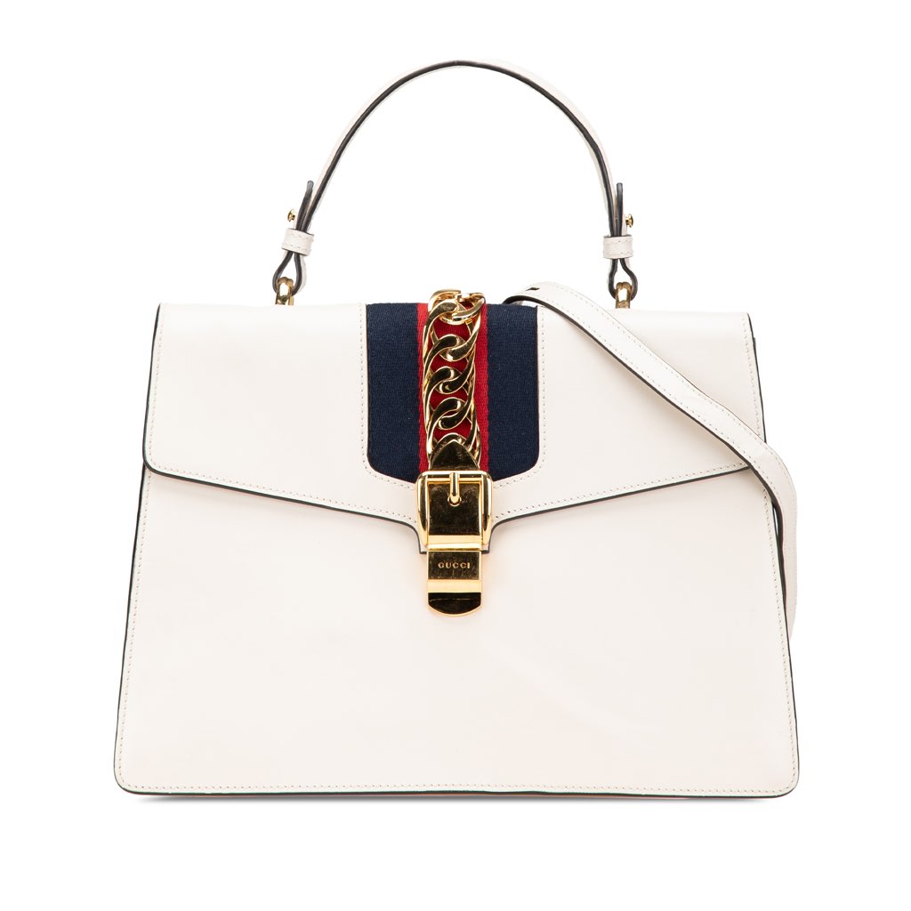 Gucci Medium Leather Sylvie Top Handle Bag
