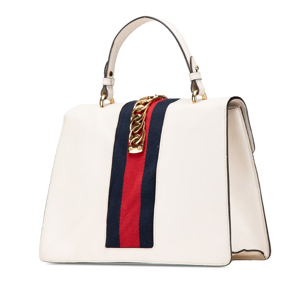 Gucci Medium Leather Sylvie Top Handle Bag - 2