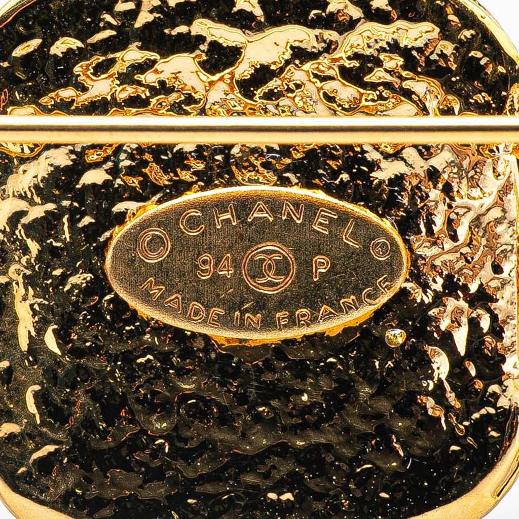 Chanel Gold Plated Triple CC Brooch - 3