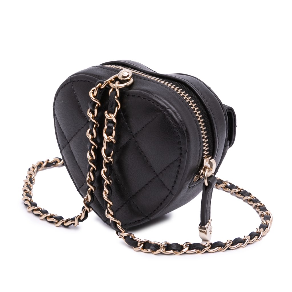 Chanel Lambskin CC in Love Heart Necklace Bag - 2