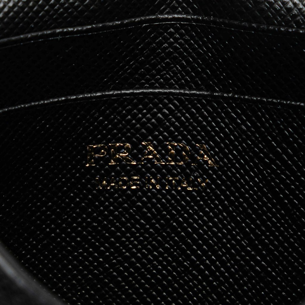 Prada Saffiano Card Holder On Chain - Side view
