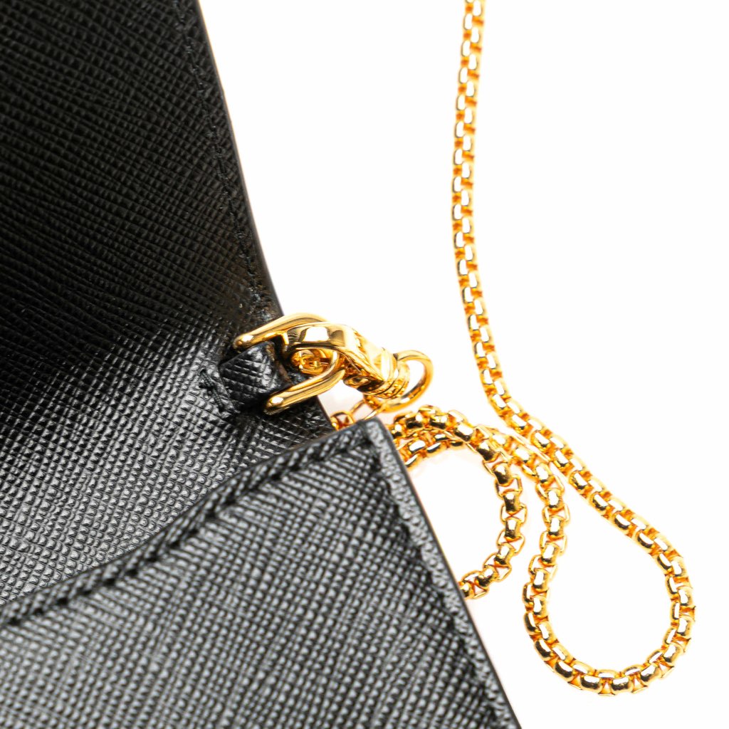 Prada Saffiano Card Holder On Chain - Image 11