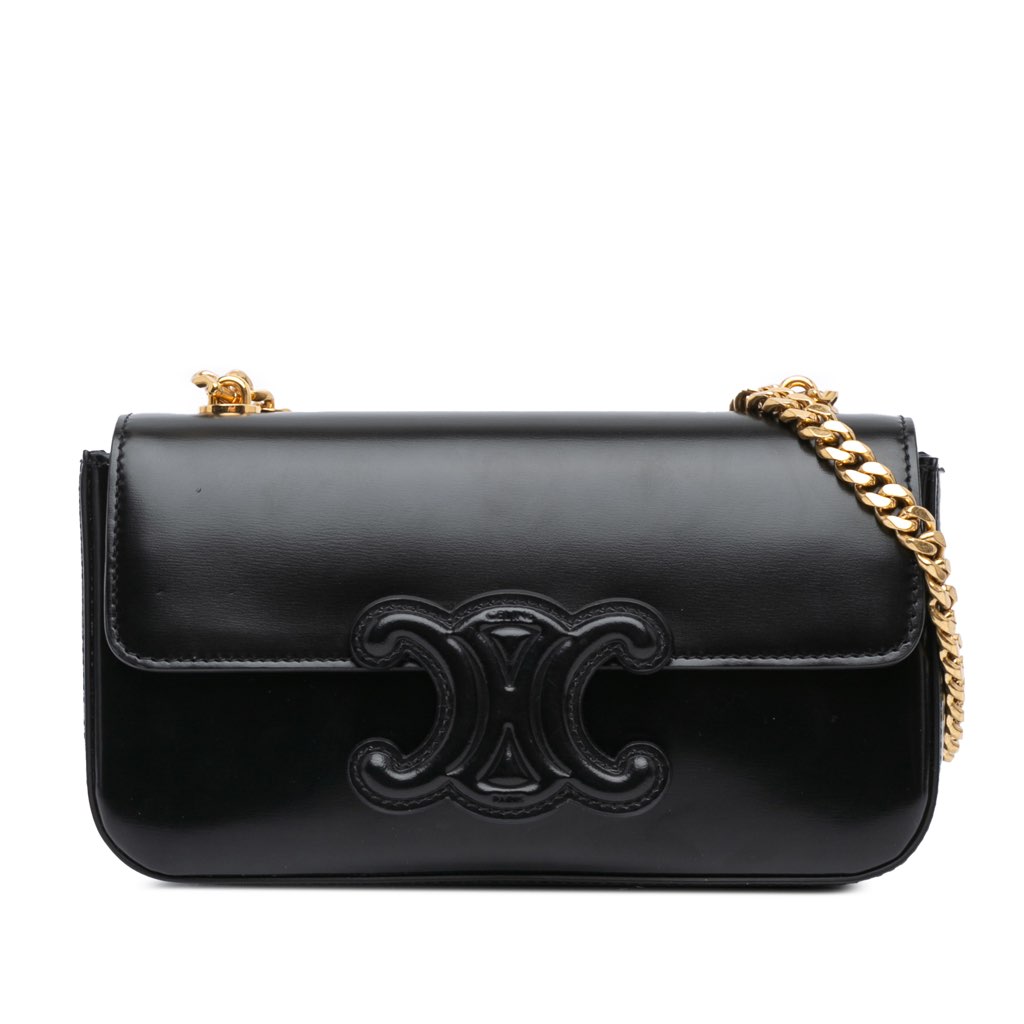 Celine Smooth Calfskin Cuir Triomphe Chain Shoulder Bag
