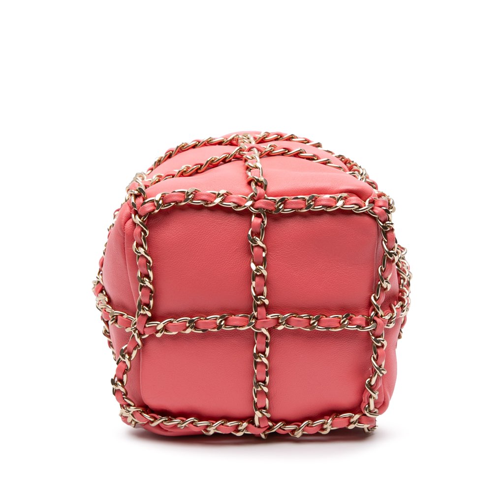 Chanel Lambskin CC Chain Frame Drawstring Bucket Bag - Image 6