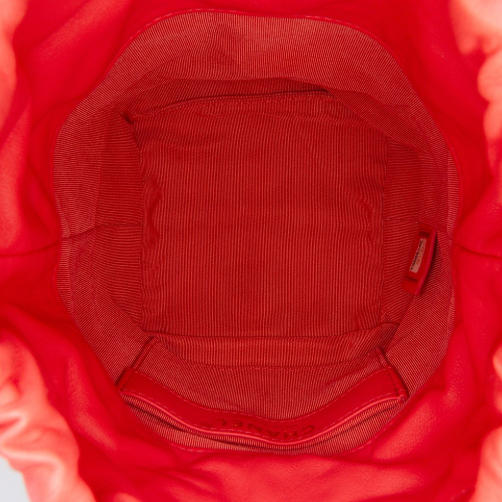 Chanel Lambskin CC Chain Frame Drawstring Bucket Bag - 4