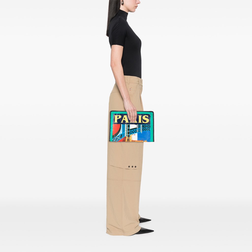 Balenciaga Lambskin Bazar Paris City Arena Clutch - Image 13