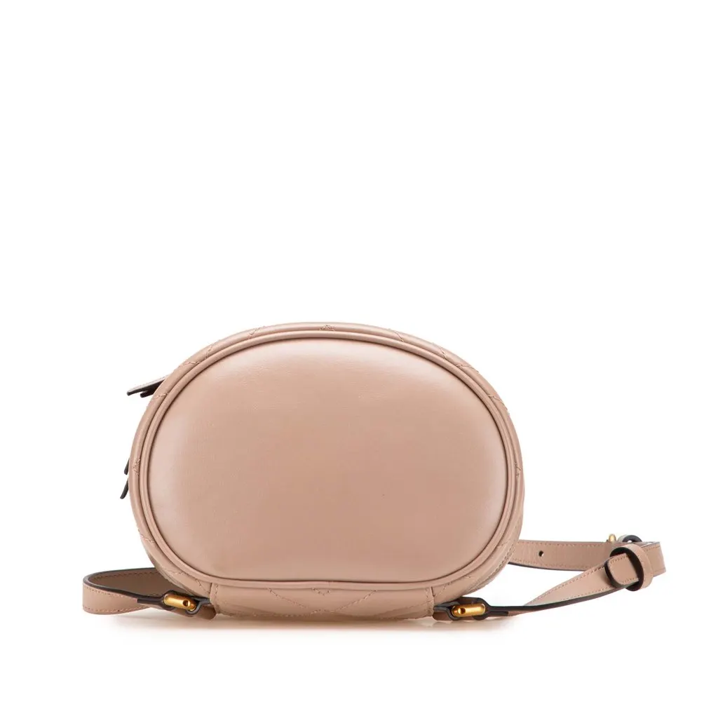Gucci GG Marmont Round Matelasse Leather Backpack Pink Leather Good - Inside View
