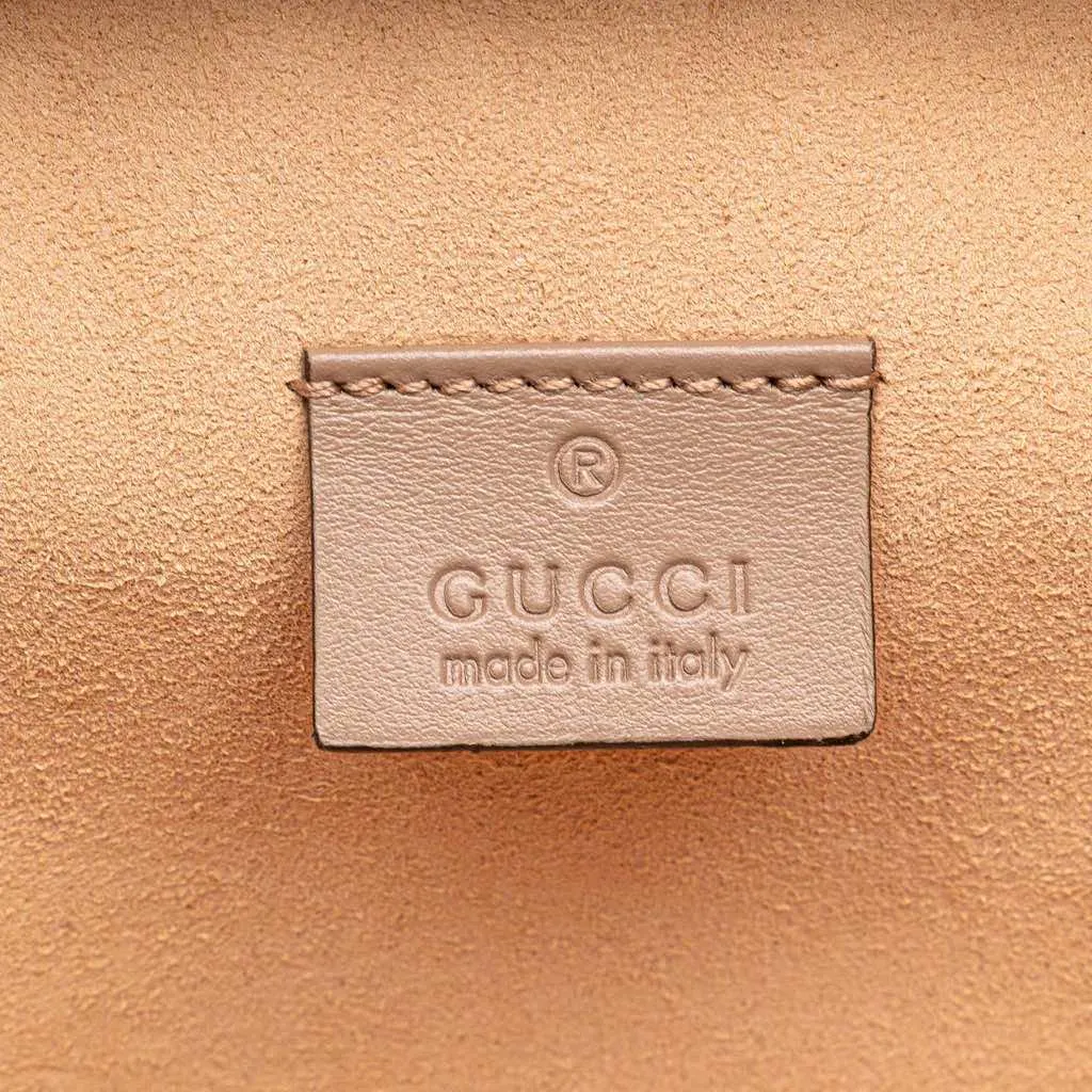 Gucci GG Marmont Round Matelasse Leather Backpack Pink Leather Good - Box View