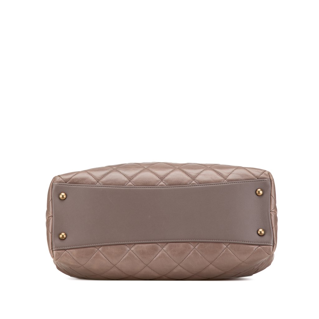 Chanel Quilted Glazed Calfskin Gold Bar Tote - 3