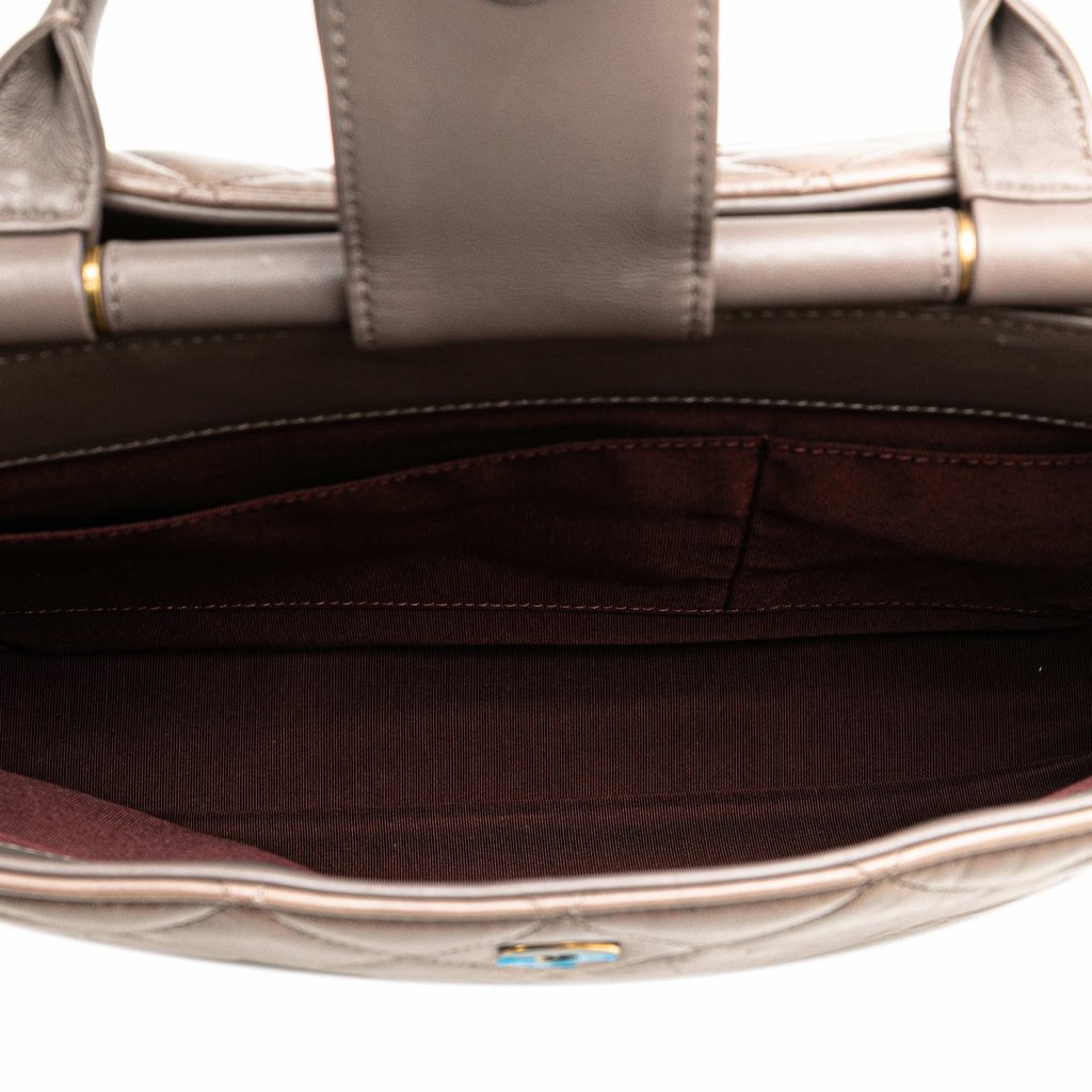 Chanel Quilted Glazed Calfskin Gold Bar Tote - 4