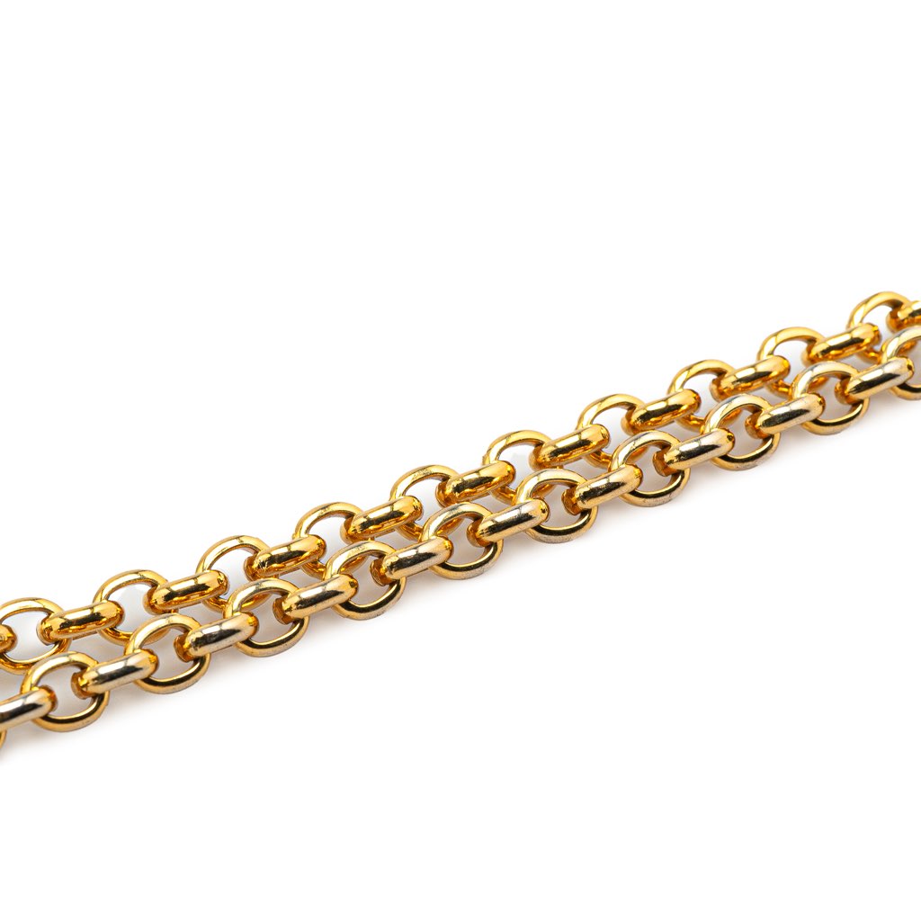 Chanel Gold Plated CC Round Pendant Necklace - 2