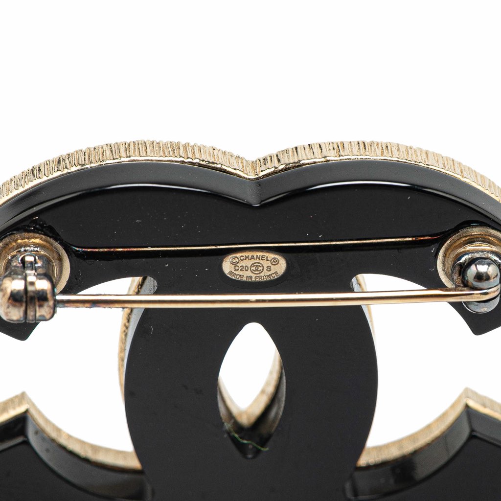 Chanel Gold Plated CC Crystal Brooch - 3