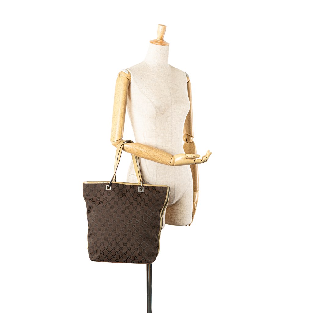 Gucci GG Canvas Web Bucket Tote - Image 13