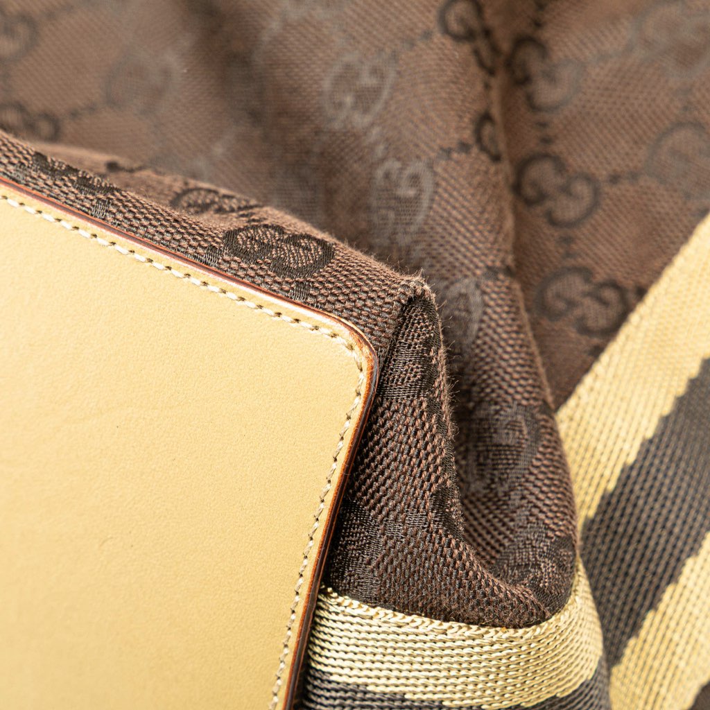 Gucci GG Canvas Web Bucket Tote - Image 10