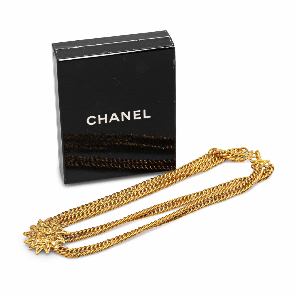 Chanel Gold Plated Lion Head Choker Necklace - 5
