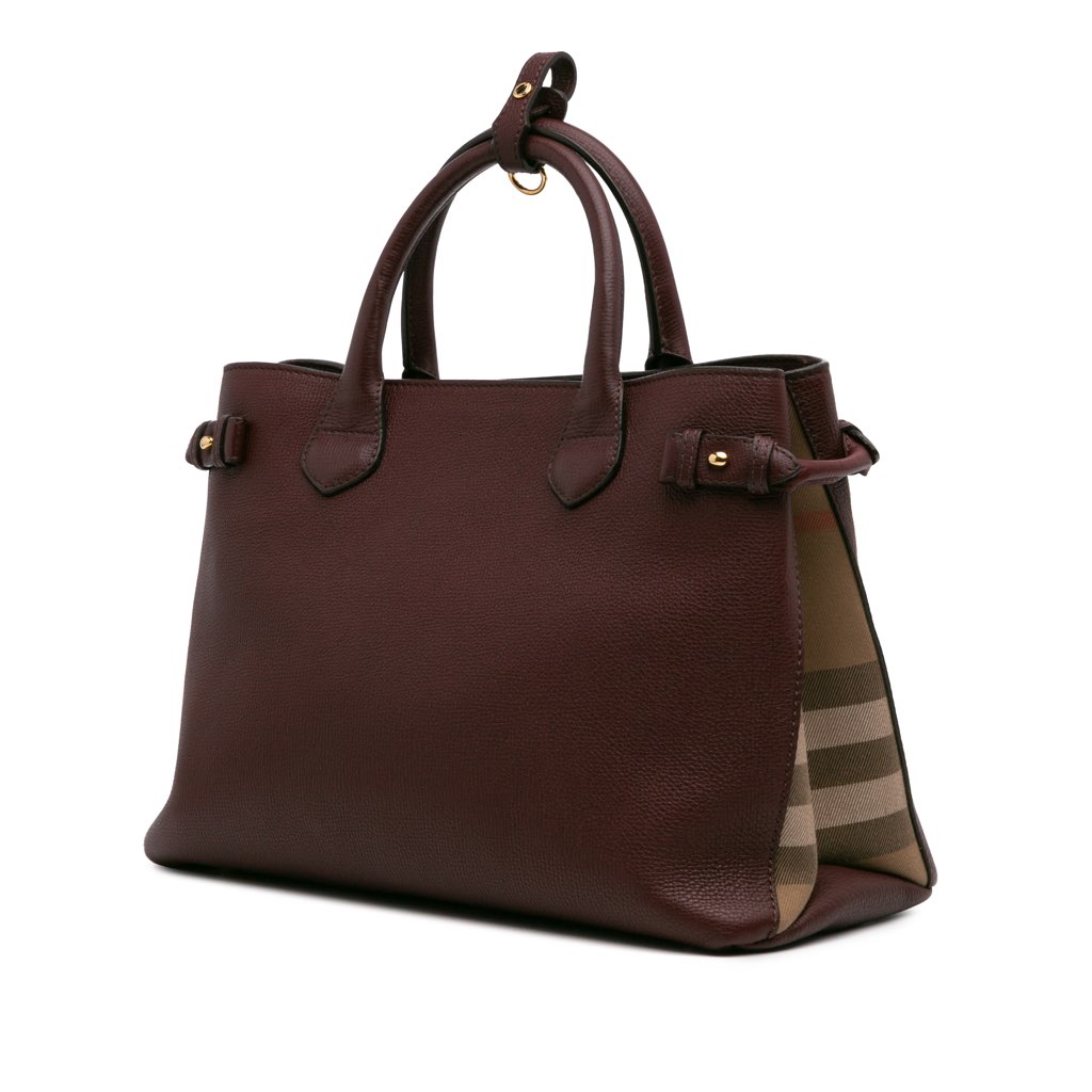 Burberry Medium Leather and House Check Banner Satchel - 2