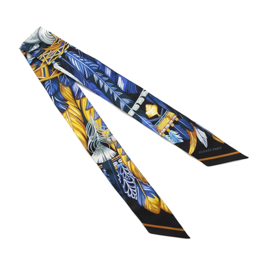 Hermès Danse Pacifique Silk Twilly Scarf - Back view