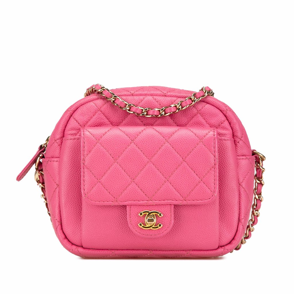 Chanel Quilted Caviar CC Day Camera Bag