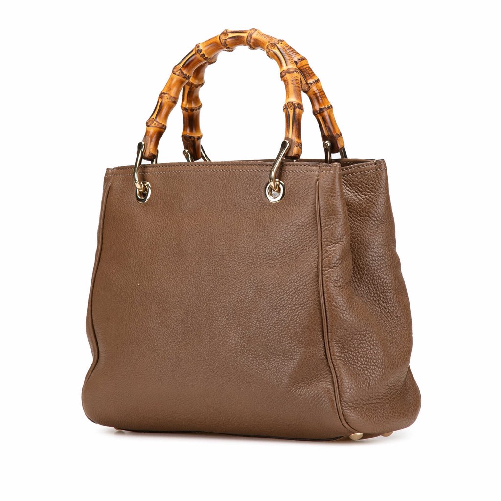 Gucci Small Calfskin Bamboo Shopper Satchel - 2